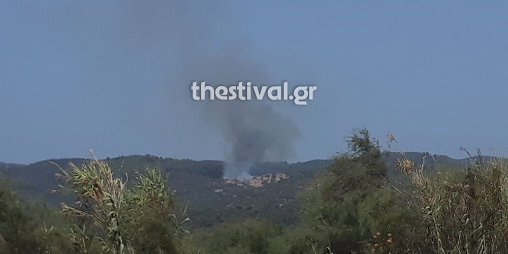 Φωτιά στην Τορώνη Χαλκιδικής – Εναέρια μέσα στη μάχη με τις φλόγες